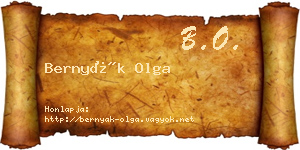 Bernyák Olga névjegykártya